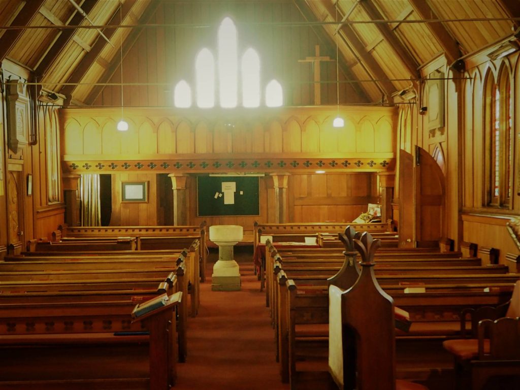Inside of St Peters Anglican Church, Akaroa