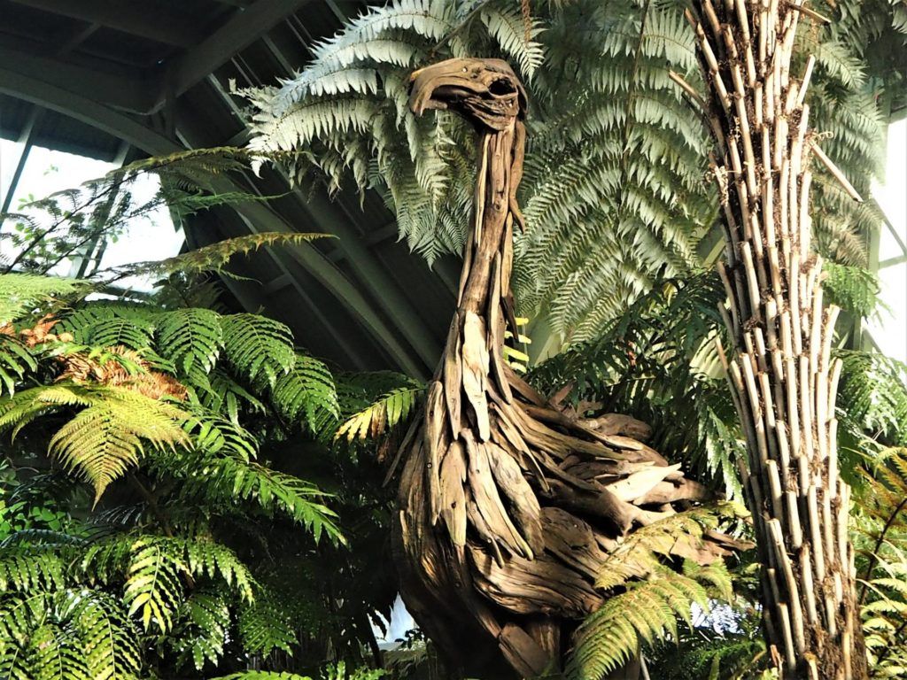 Moa Birds made out of wood at Botanic Gardens