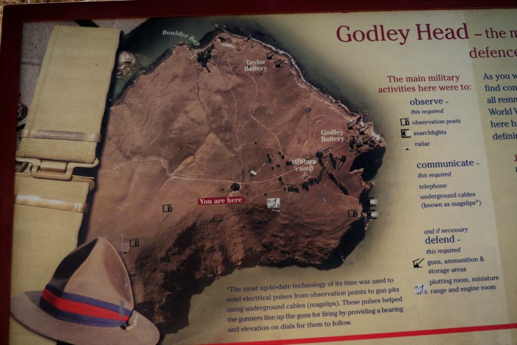 "Military History Board About Godley Head Defences"