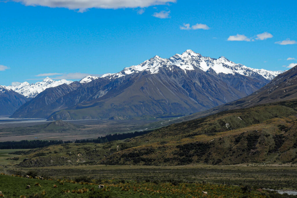 "Mt Potts Station with Potts Range behind"