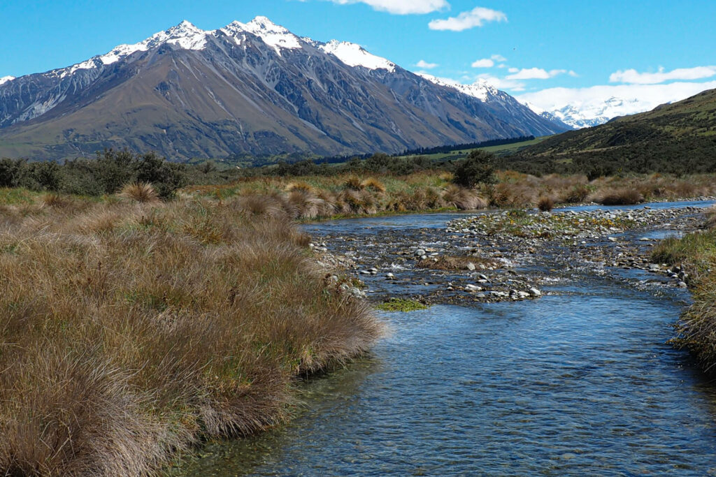 "River view out across to Potts Range"