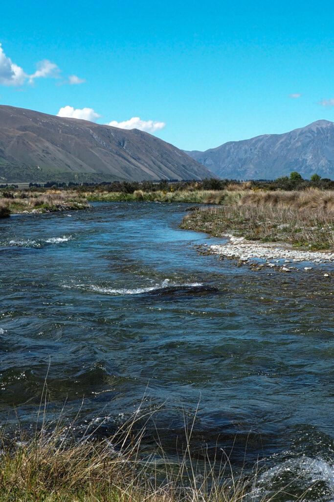 "Tributary river at the base of Mt Sunday Track"