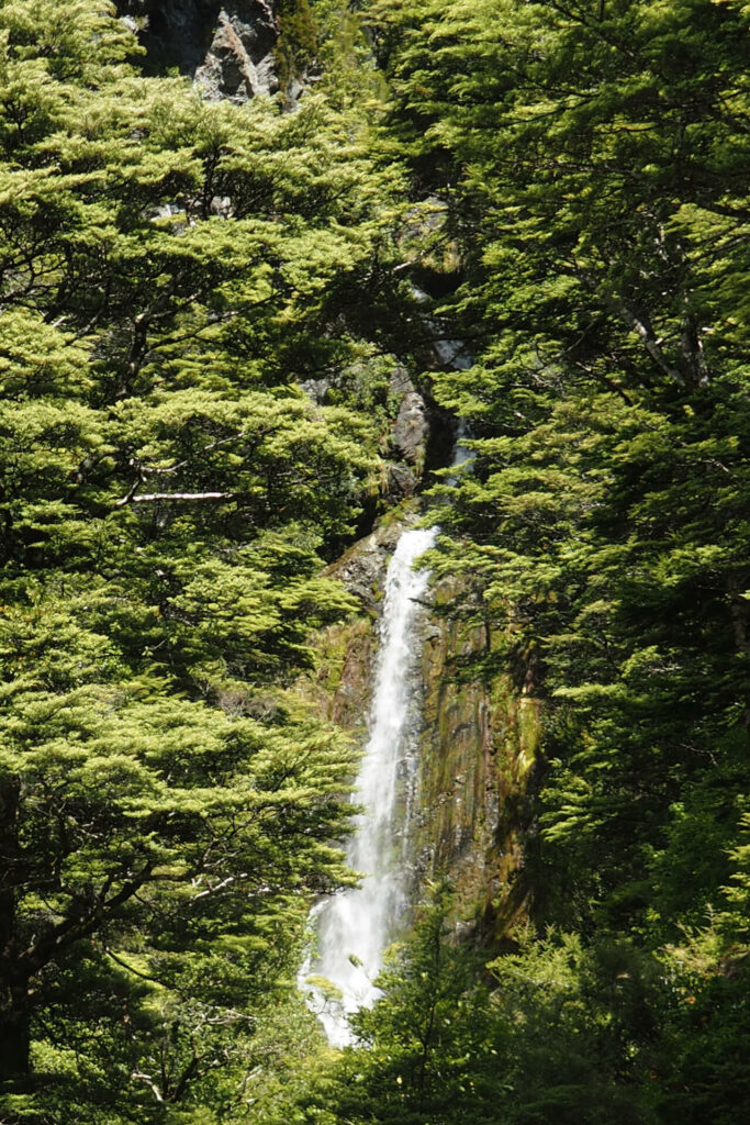 Avalanche Creek Falls through Arthurs Pass Chapel