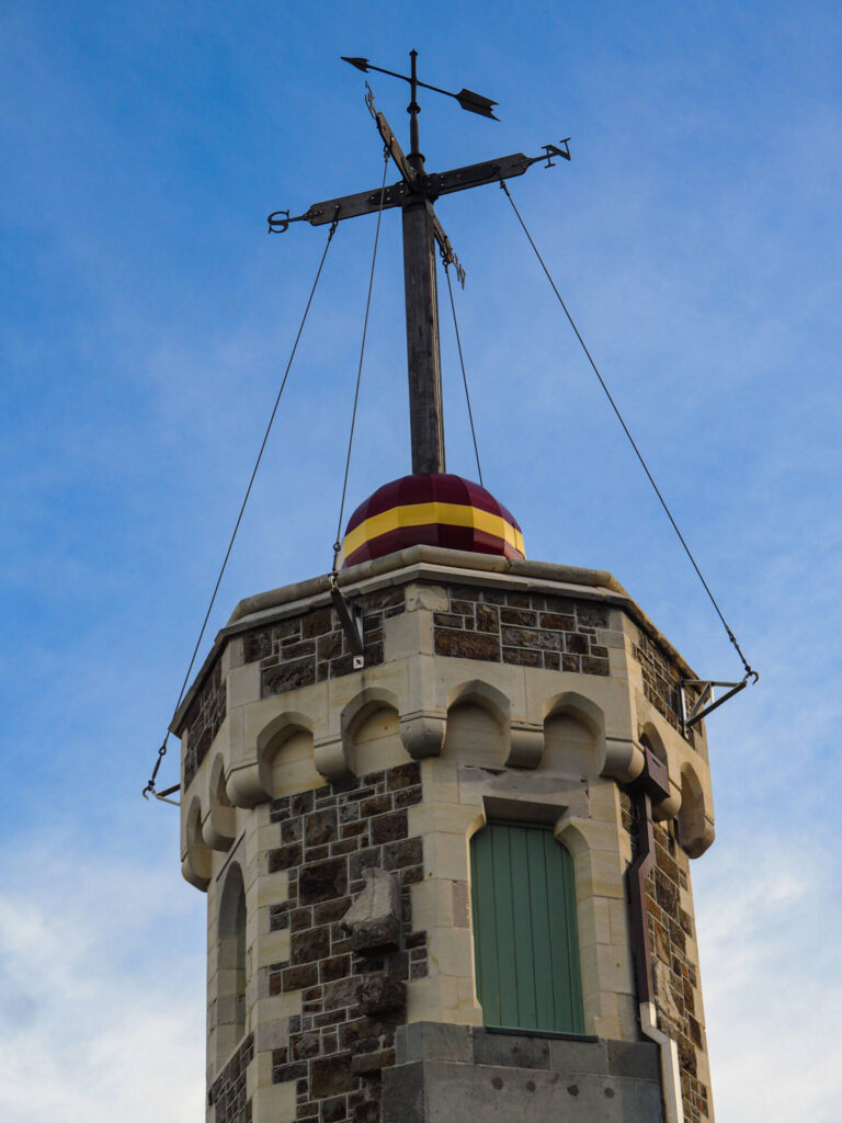 Top of timeball with large weathervane.