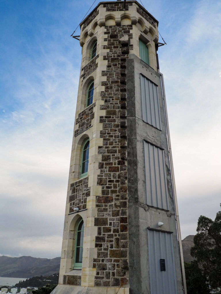Close up view of the reconstructed tower of the Lyttelton Tower.